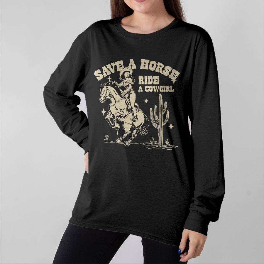 Best Horse Lover Shirt , Funny Horse UnisexT-Shirt/Hoodie/Sweatshirt HLT00 - Horse Lover Equestrian Riding Save A Horse Ride A Cowgirl T-Shirt