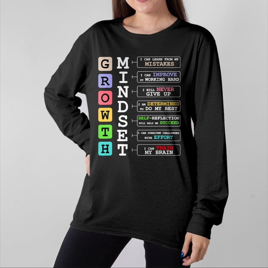 Best Teacher Shirt, Funny Teacher UnisexT-Shirt/Hoodie/Sweatshirt HLT00 - Growth Mindset Shirt Positive School Classroom Teacher Gift T-Shirt