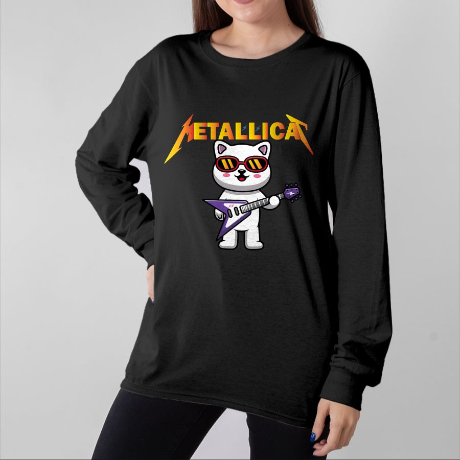 Guitar Lover Shirt, Funny Guitar UnisexT-Shirt/Hoodie/Sweatshirt HLT00 - Metallicat- Funny Cat Rock Cat Playing Guitar T-Shirt for Men Women Girls Kids