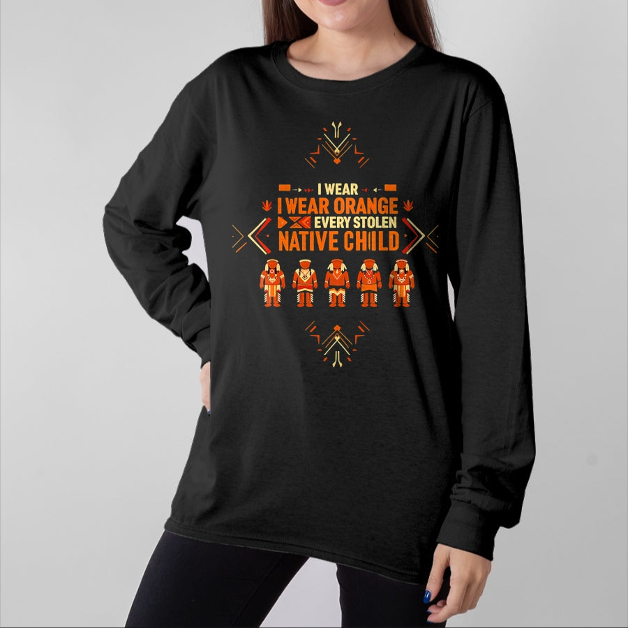 Native American T-Shirts, Vintage Native American Unisex T-Shirt/Hoodie/Sweatshirt HLT00 - I Wear Orange For Every American Native Child