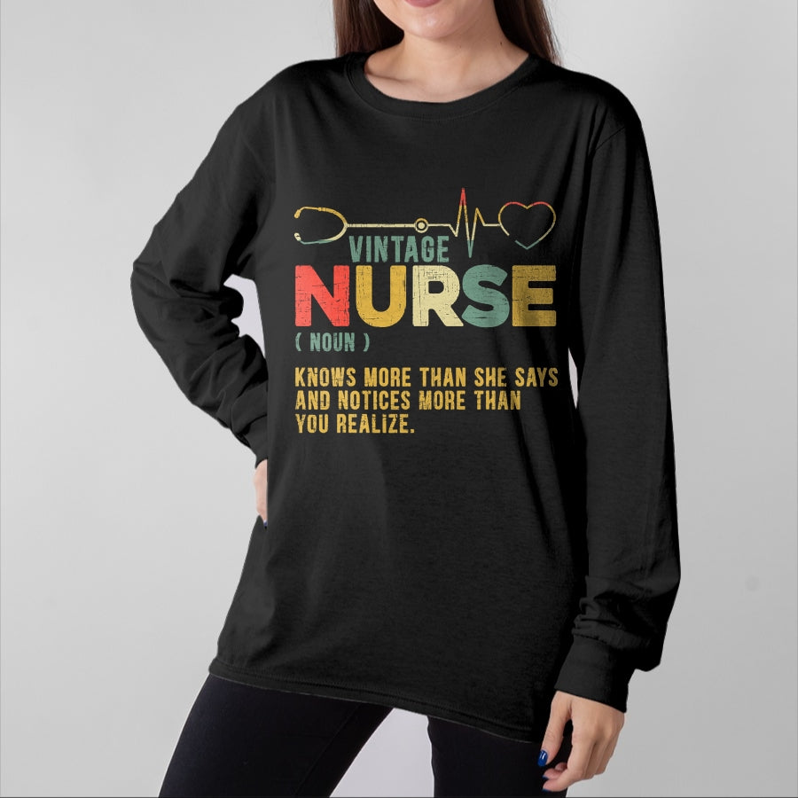 Funny Nurse Shirt, Nurse Unisex T-Shirt/Hoodie/Sweatshirt HLT00 - Vintage Nurse Definition Hospital Medical Registered Nursing T-Shirt