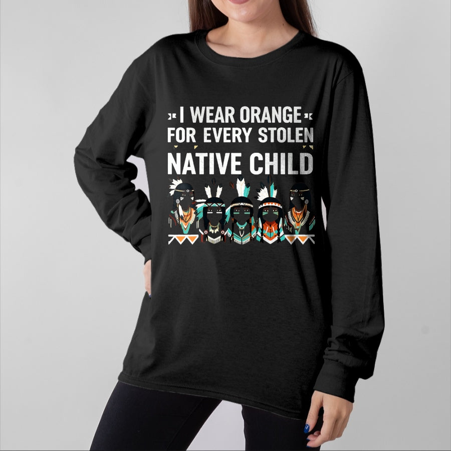 Native American T-Shirts, Vintage Native American Unisex T-Shirt/Hoodie/Sweatshirt HLT00 - I Wear Orange For Every American Native Child Indian Pride (2)