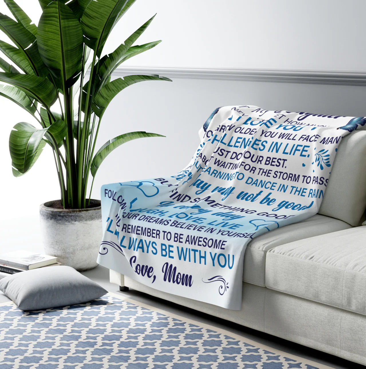 Daughter Never Forget Blanket - from mom (SKUB07-30)