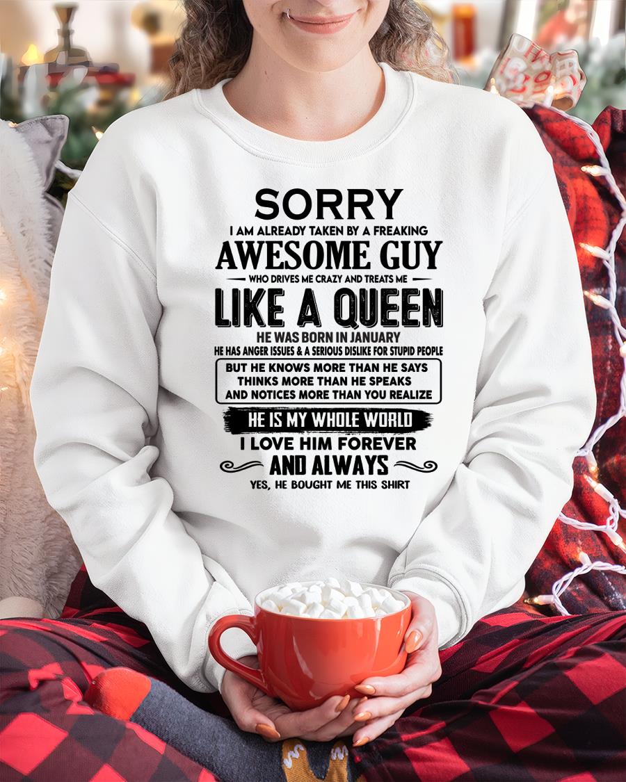 January - Sorry I am already taken by a freaking awesome guy - Gift for Wife From Husband - NGHL01 (SKU-SRG-01)