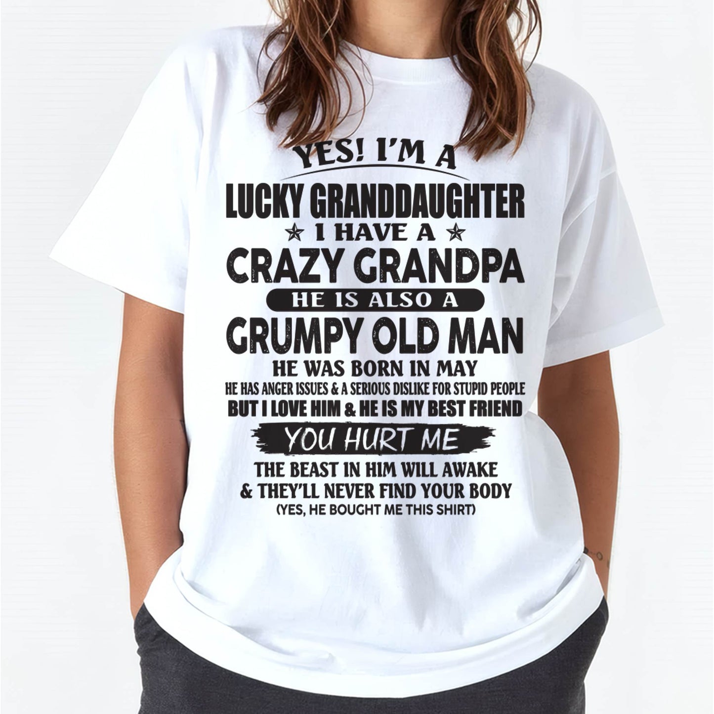 MAY - LUCKY GRANDDAUGHTER OF CRAZY GRANDPA - PERFECT GIFT FOR YOUR GRANDDAUGHTER FROM GRANDPA - ccdi05 (SKU10-150-05)