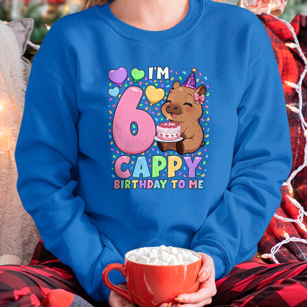 Cute Capybara Shirt, Funny Capybara UnisexT-Shirt/Hoodie/Sweatshirt HLT00 - Capybara Birthday Shirt 6 Kawaii Girl Capybara 6th Birthday T-Shirt