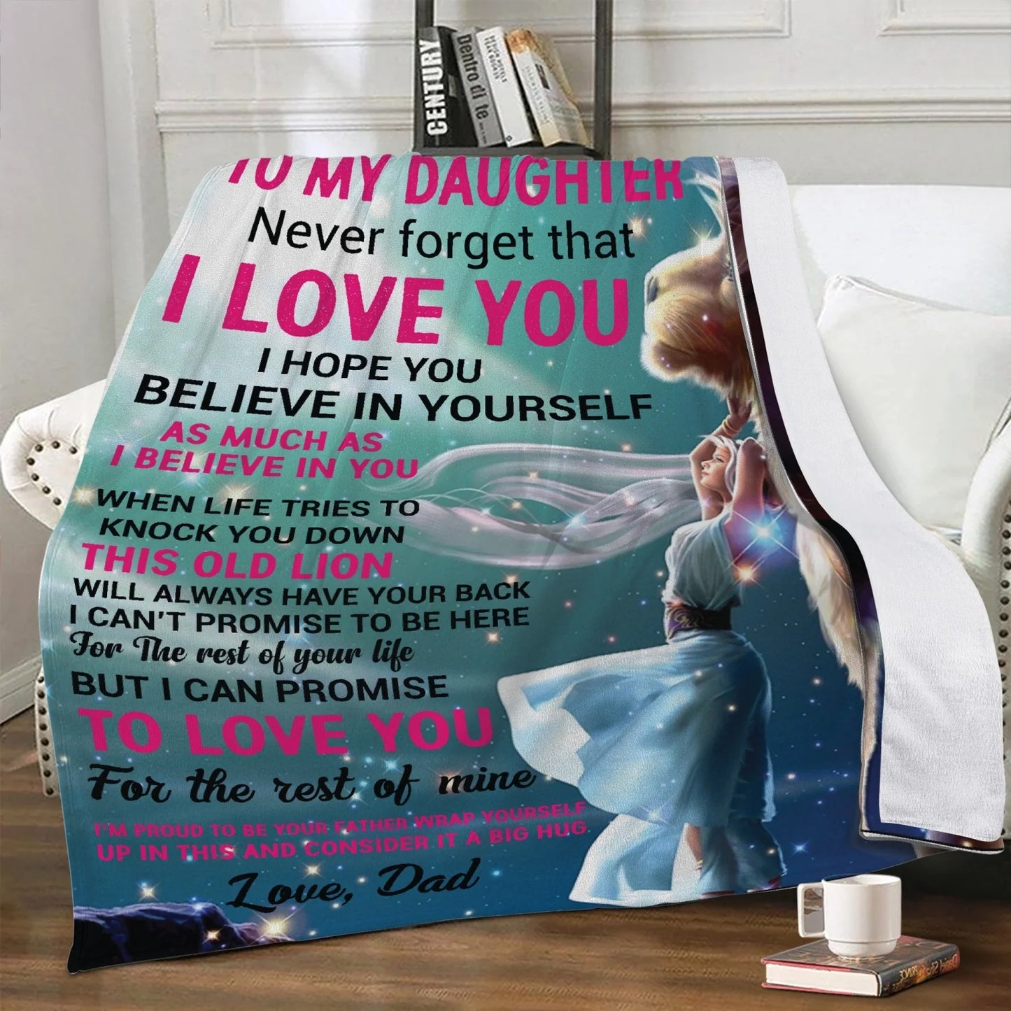 Daughter Never Forget Blanket - from dad (SKUB09-107)