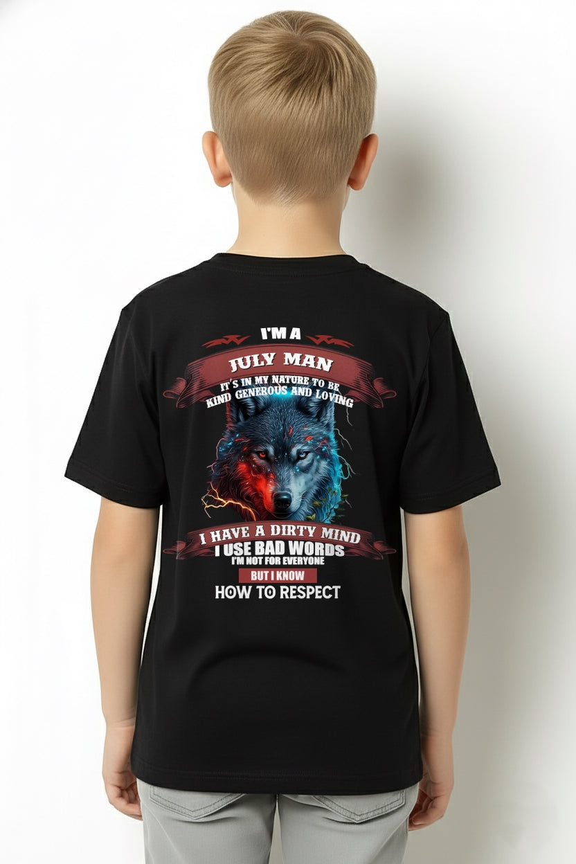 JULY - KNOW HOW TO RESPECT - BIRTHDAY T-SHIRT FOR MEN - ccdi07 / male (SKU12-162-07)