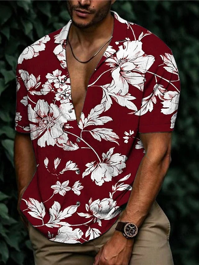 Hawaiian Shirt – Single-Breasted Tropical Shirt for Beach & Casual Wear