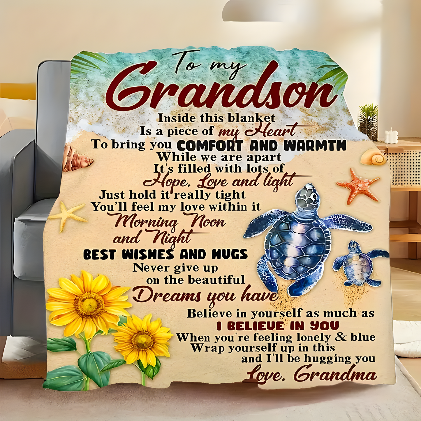 Special Gift For Your Grandson Blanket - From Grandma