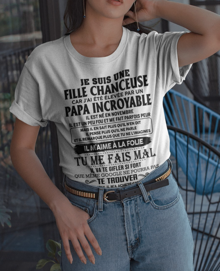 Cadeau d’anniversaire de papa pour sa fille | T-shirt - ccdi00 / fr00