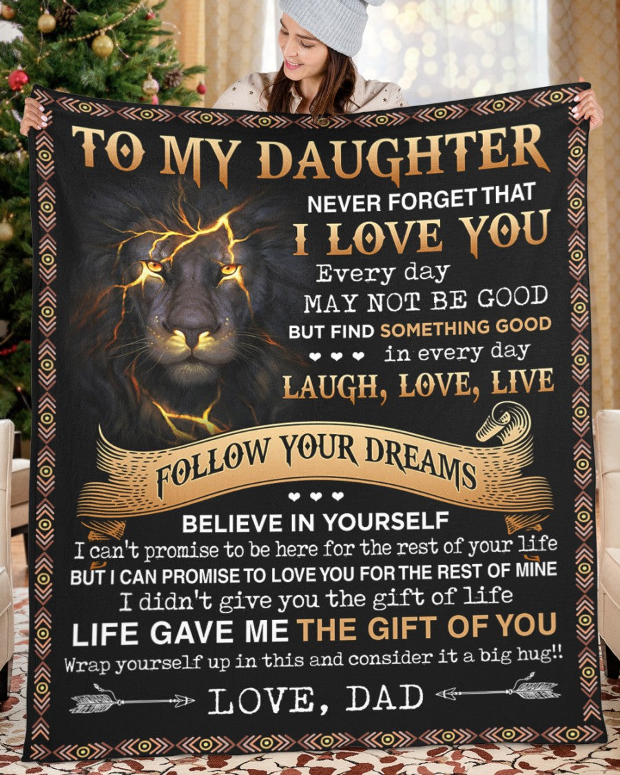 To My Dad Fleece Blanket – Special Gift From Daughter, Multicolor All-Season Throw