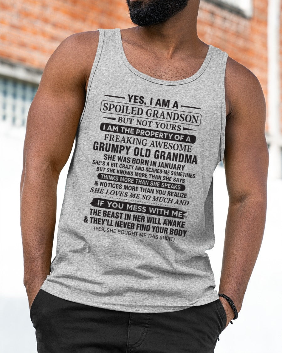 Yes I’m A Stubborn Grandson T-Shirt – Birthday Gift From January Grandma / Woman - ccdi01 (SKU10-171-01)