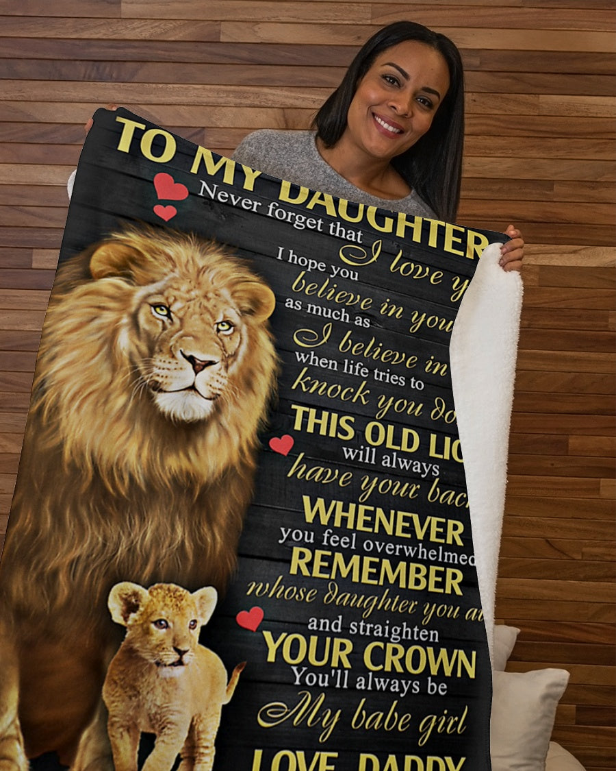 Gift For Daughter From Dad - Lion Blanket (SKUB09-108)
