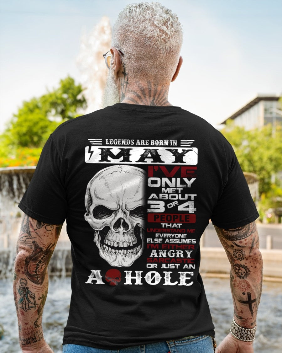 Legends Are Born in May Skull T-Shirt - male ccdi05 (SKU10-16-05)
