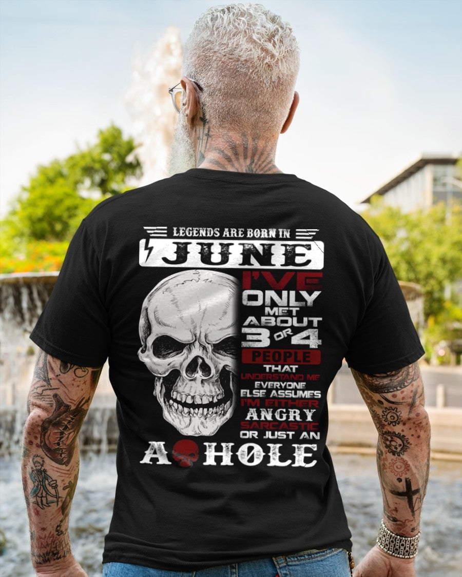 Legends Are Born in June Skull T-Shirt - male ccdi06 (SKU10-16-06)