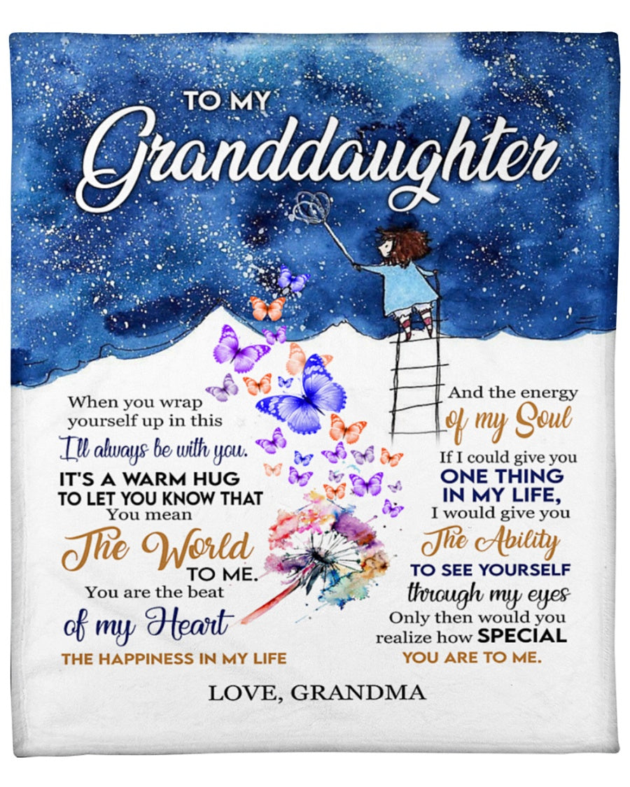 To my granddaughter - Gift for granddaughter Sherpa Fleece Blanket - from grandma
