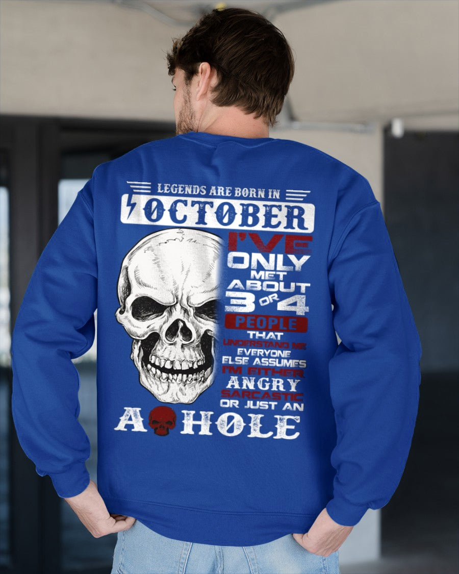 Legends Are Born in October Skull T-Shirt - male ccdi10 (SKU10-16-10)