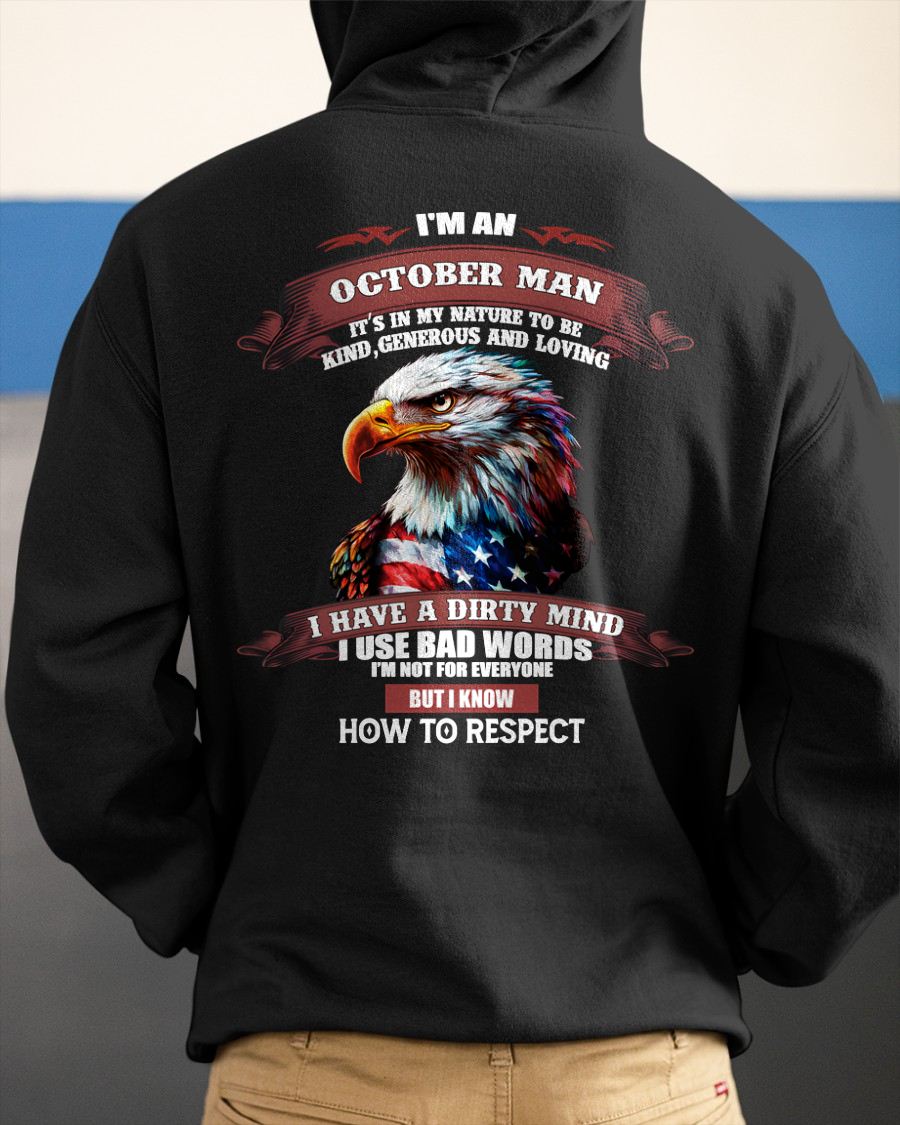 OCTOBER - KNOW HOW TO RESPECT - BIRTHDAY T-SHIRT FOR MEN - MALE / CCDI10 (SKU12-311-10)