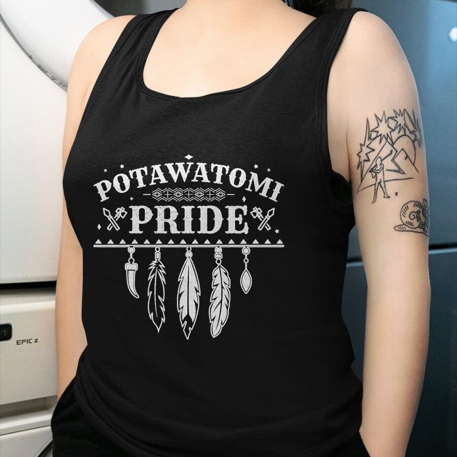 Native American T-Shirts, Vintage Native American Unisex T-Shirt/Hoodie/Sweatshirt HLT00 - Native American Pride Quote for a Proud Potawatomi T-Shirt (1)