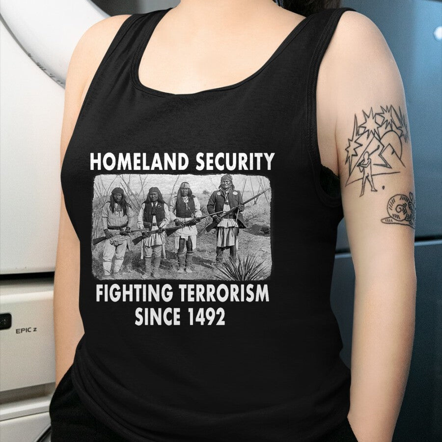 Native American T-Shirts, Vintage Native American Unisex T-Shirt/Hoodie/Sweatshirt HLT00 - Homeland Security Fighting Terrorism Since 1492 Native T-Shirt (1)