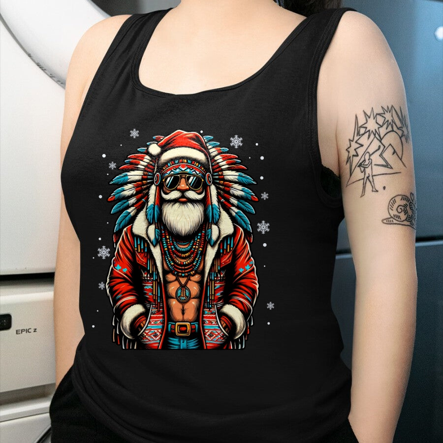 Native American T-Shirts, Vintage Native American Unisex T-Shirt/Hoodie/Sweatshirt HLT00 - Native American Santa Claus Christmas Santa Xmas T-Shirt (1)