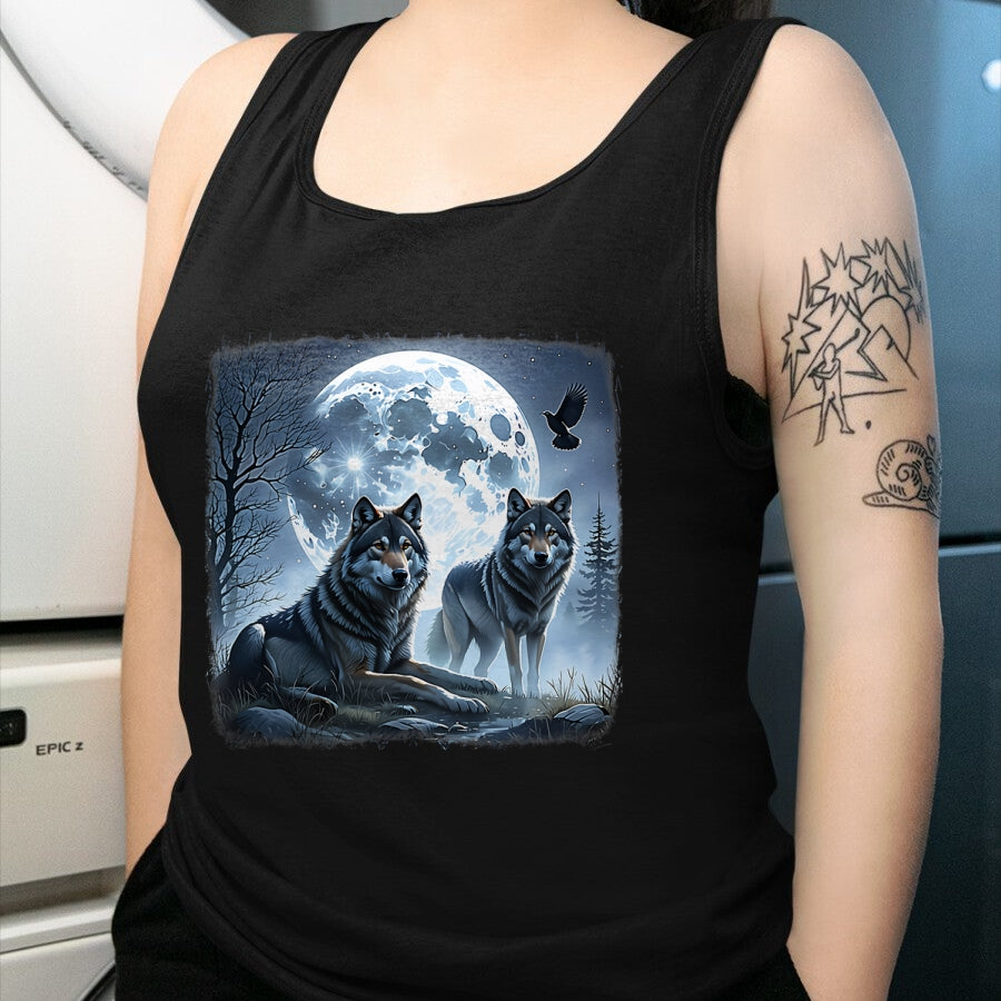 Native American T-Shirts, Vintage Native American Unisex T-Shirt/Hoodie/Sweatshirt HLT00 - Mystical Wolves Native American Full Moon Mountain 0CAS09 T-Shirt