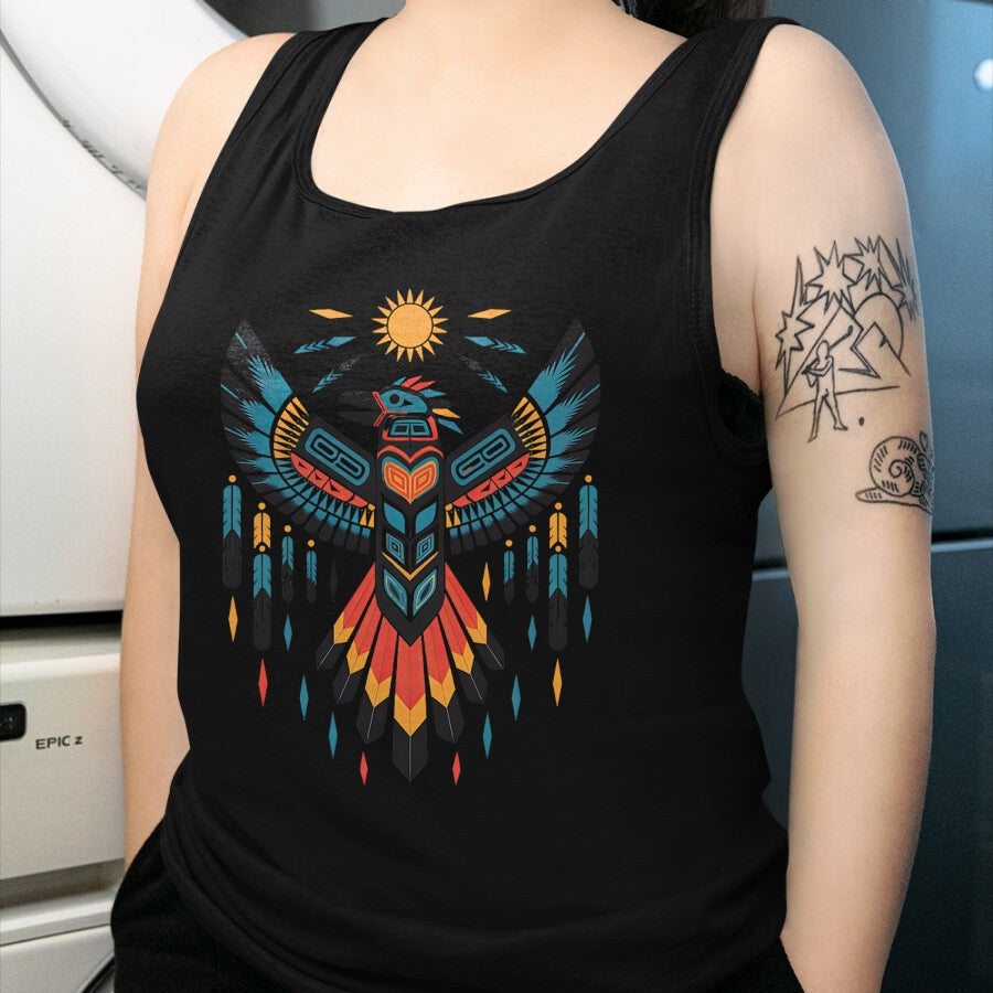 Native American T-Shirts, Vintage Native American Unisex T-Shirt/Hoodie/Sweatshirt HLT00 - North American Tribal Thunderbird Vibrant Geometric Design T-Shirt