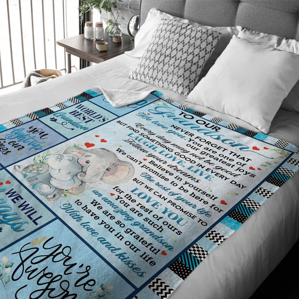 Special Gift For Your Grandson Blanket - From Grand
