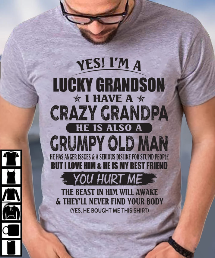 LUCKY GRANDSON OF CRAZY GRANDPA -  PERFECT GIFT FROM GRANDPA - ccdi00 (SKU12-145-00)