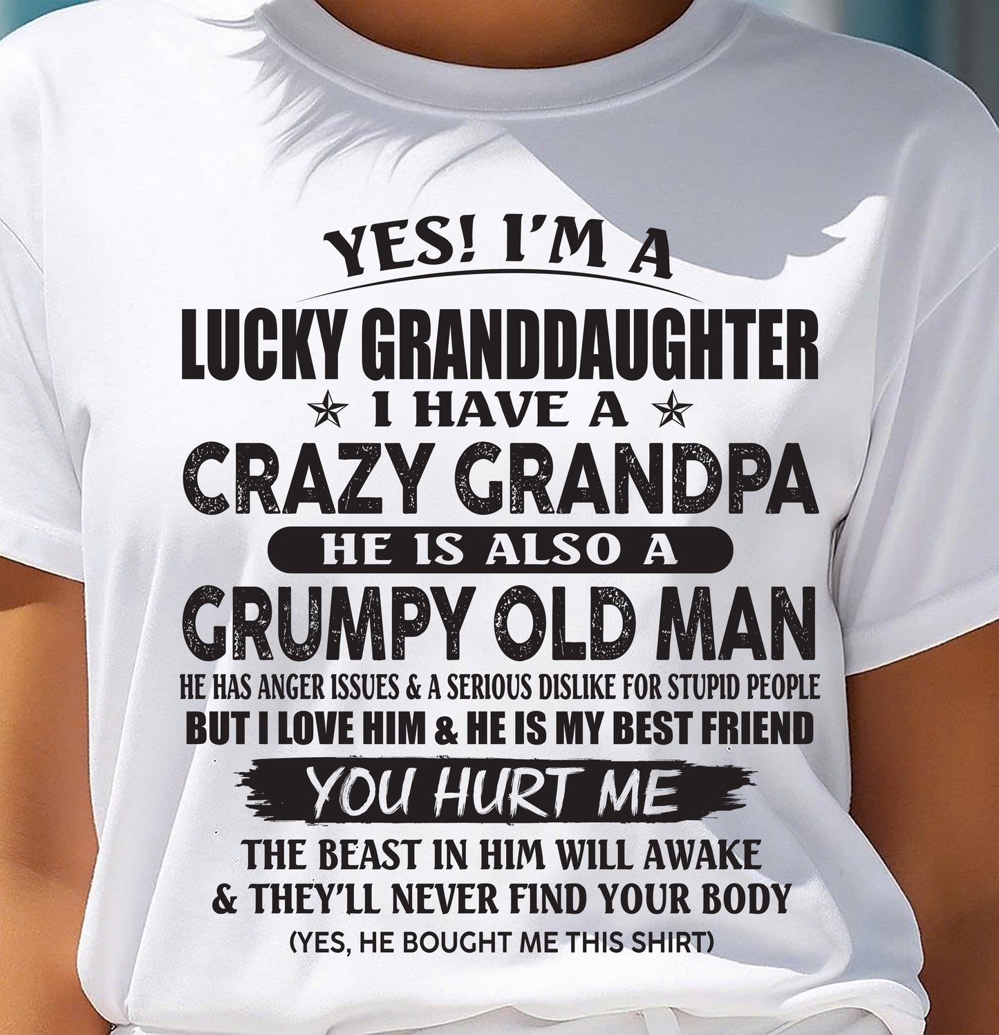 LUCKY GRANDDAUGHTER OF CRAZY GRANDPA - PERFECT GIFT FOR YOUR GRANDDAUGHTER FROM GRANDPA - ccdi00 (SKU10-150-00)