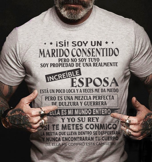 CAMISETA DIVERTIDA DE ESPOSO CONSENTIDO - CCDI00sp (SKU05-105-00)