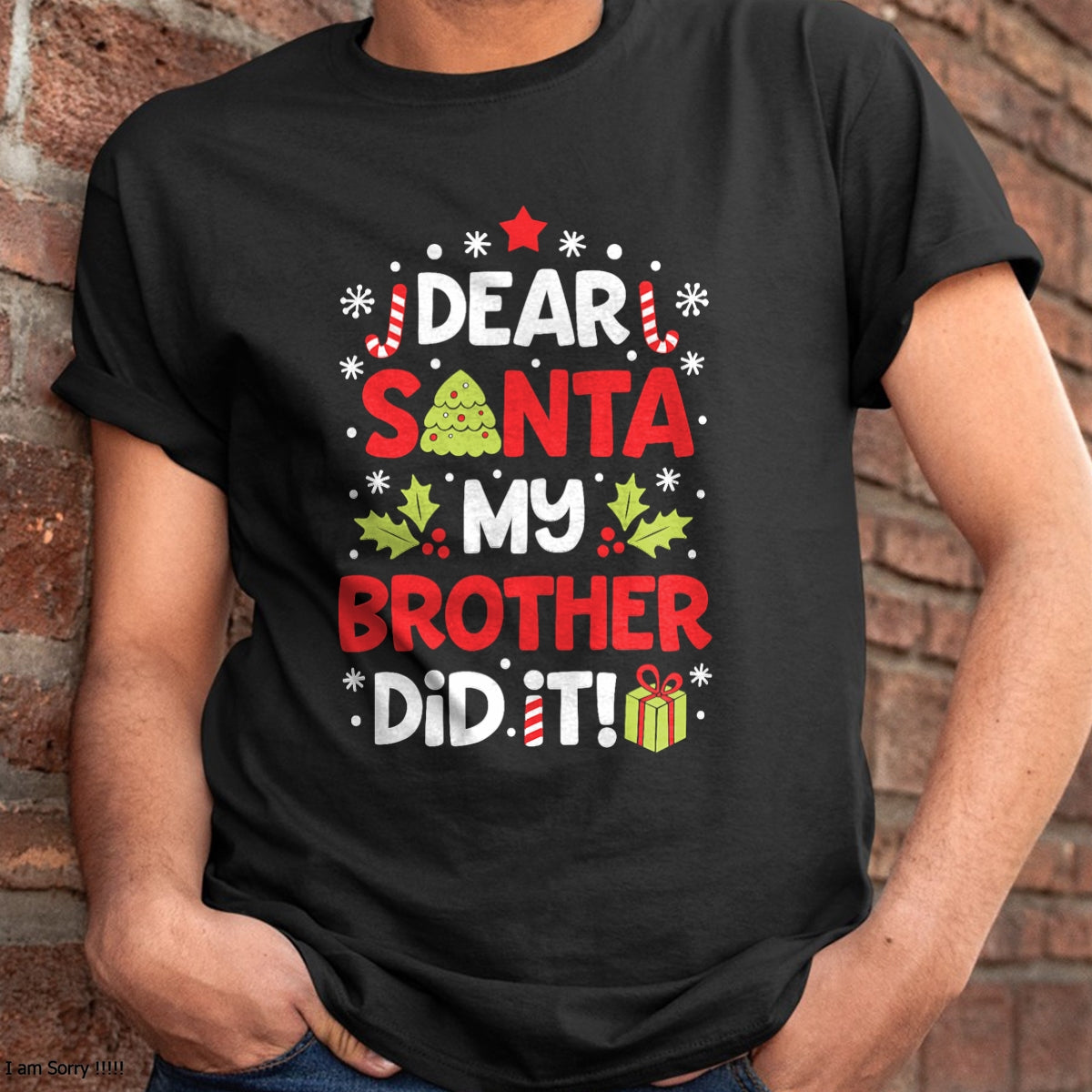 Christmas Shirts for Family, Funny christmas shirts, Christmas Unisex T-Shirt/Hoodie/Sweatshirt HLT00 - Dear Santa My Brother Did It Funny Christmas Girls Kids Boys Short Sleeve T-Shirt