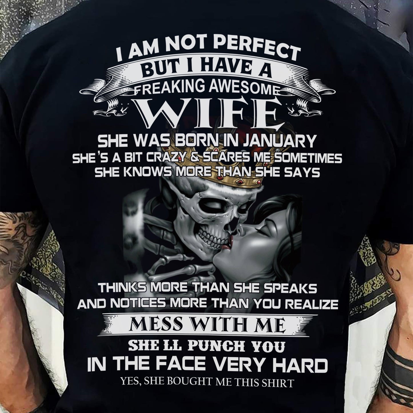 January - I Am Not Perfect But I Have A Freaking Awesome Wife - Gift For Husband From Wife - CCDI01 (SKU06-34-01)