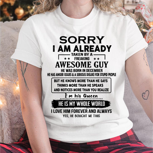 December - Awesome Guy - Perfect gift for your girlfriend or wife From Husband - CCDI12 (SKUT08-11-12)