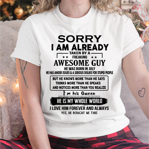 July - Awesome Guy - Perfect gift for your girlfriend or wife From Husband - CCDI07 (SKUT08-11-07)