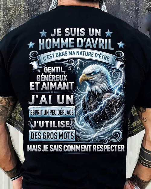 AVRIL – ESPRIT MALICIEUX MAIS SAIT RESPECTER - T-SHIRT ANNIVERSAIRE HOMME - IMPRESSION DTG PREMIUM - frCCDI04 (SKU2604-86-04)