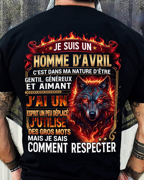 AVRIL – ESPRIT MALICIEUX MAIS SAIT RESPECTER - T-SHIRT ANNIVERSAIRE HOMME - IMPRESSION DTG PREMIUM - frCCDI04 (SKU2604-87-04)