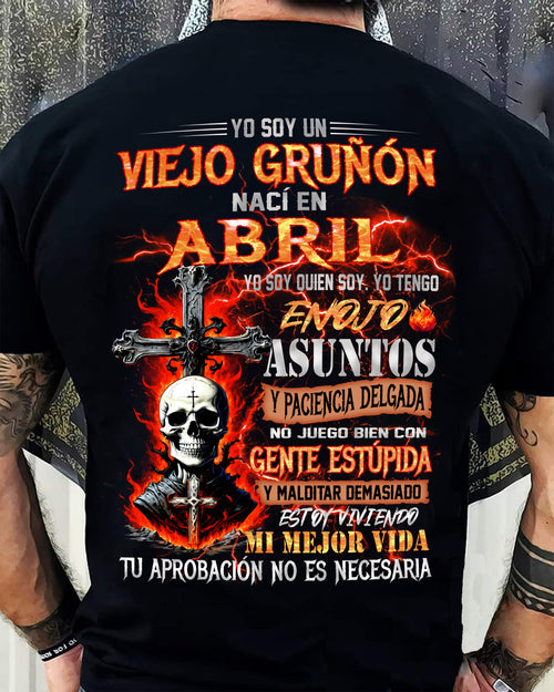 Abril - Viejo Gruñón - Camiseta Divertida de Calavera con Problemas de Ira - Regalo Perfecto Para Ti - male ES04 / CCDI04 (SKU26T-01203-04)