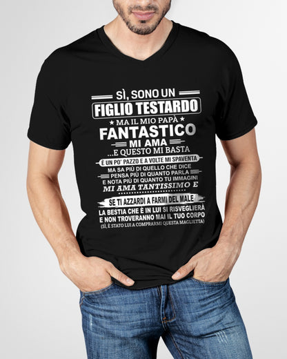 ITA00 - SÌ, SONO UN FIGLIO TESTARDO T-SHIRT – Regalo di Compleanno da un Papà  - ccdi00 (SKU2606-89-00)