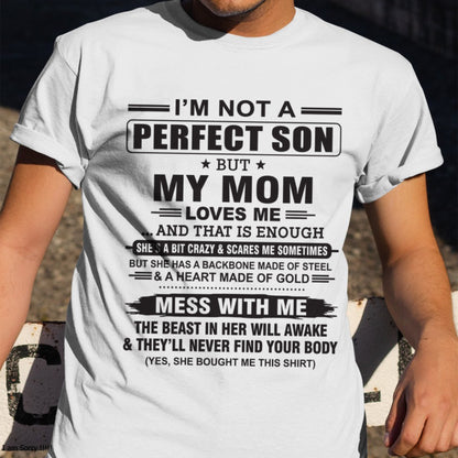 "I'M NOT A PERFECT SON BUT MY MOM LOVES ME" - Birthday Gift From January Mom / Woman - ccdi00 (SKU10-147-00)