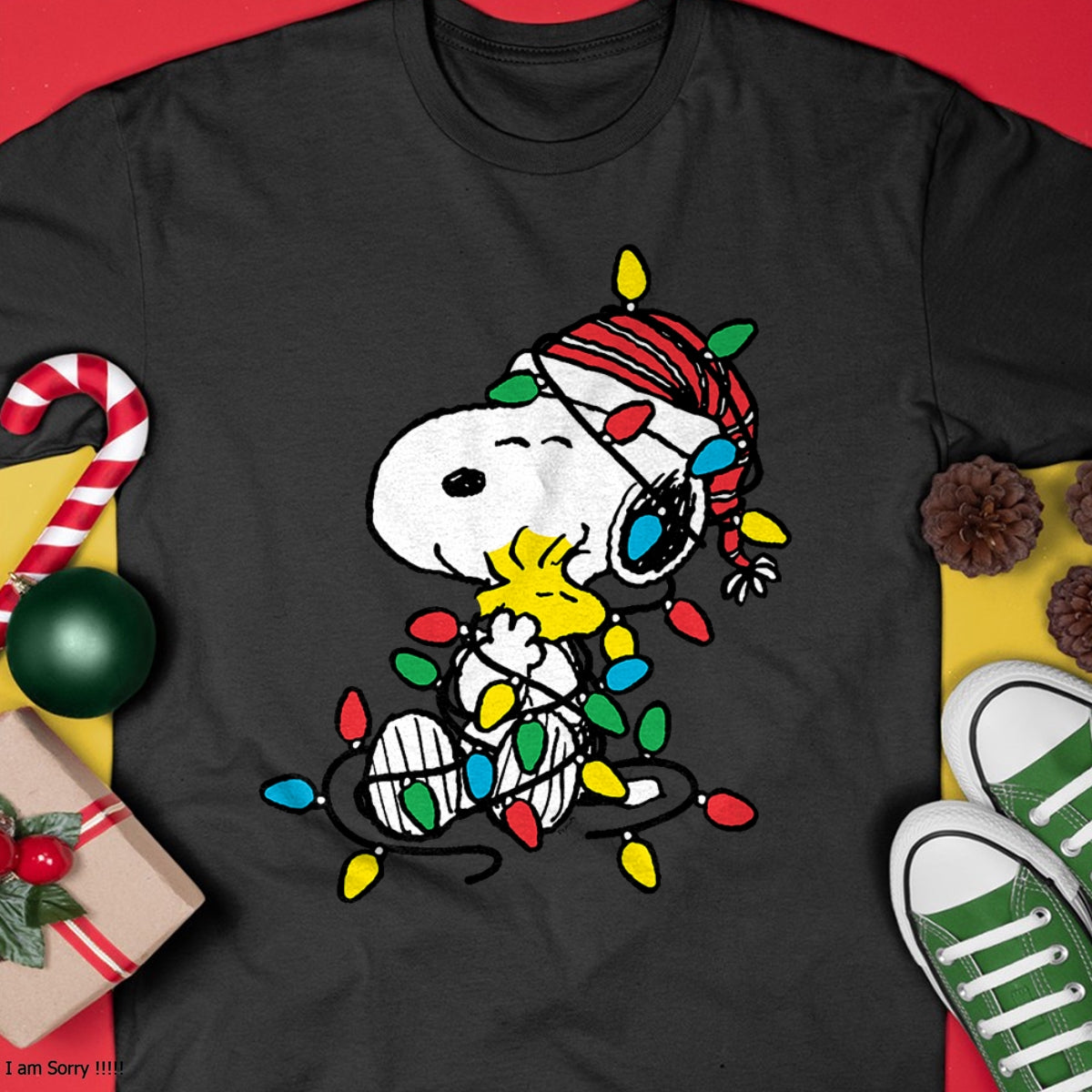 Christmas Shirts for Family, Funny christmas shirts, Christmas Unisex T-Shirt/Hoodie/Sweatshirt HLT00 - Peanuts - Snoopy Woodstock Christmas Lights T-Shirt