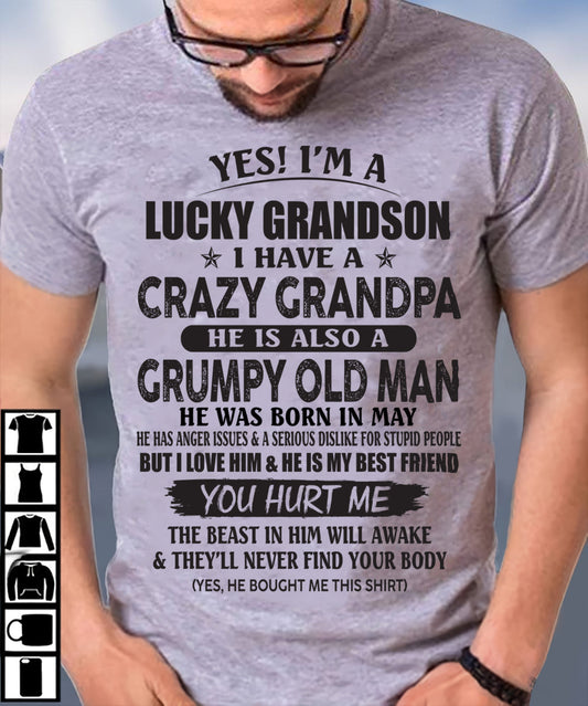MAY - LUCKY GRANDSON OF CRAZY GRANDPA -  PERFECT GIFT FROM GRANDPA - ccdi05 (SKU12-145-05)