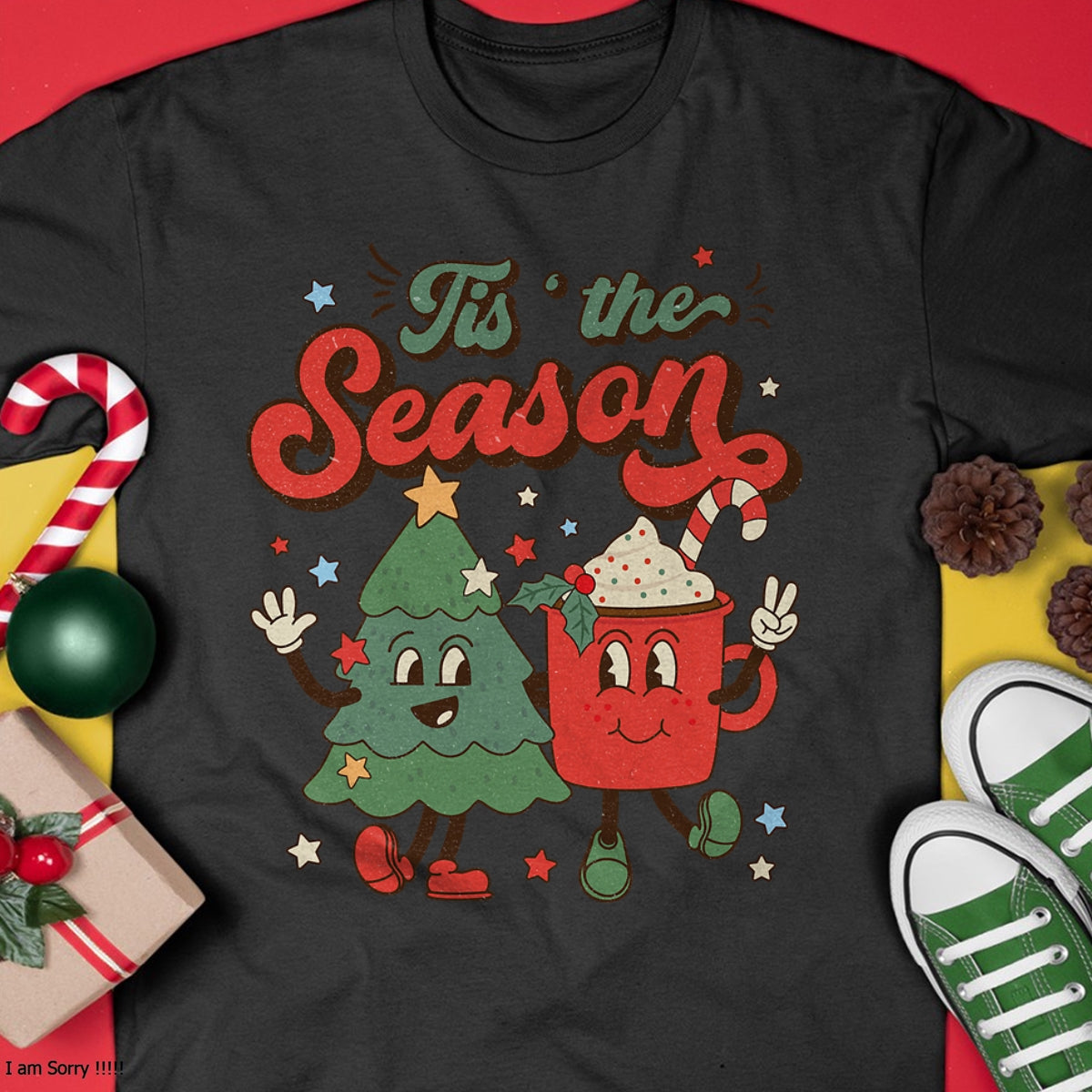 Christmas Shirts for Family, Funny christmas shirts, Christmas Unisex T-Shirt/Hoodie/Sweatshirt HLT00 - Vintage Christmas Tis The Season Christmas Tree Coffee Latte T-Shirt