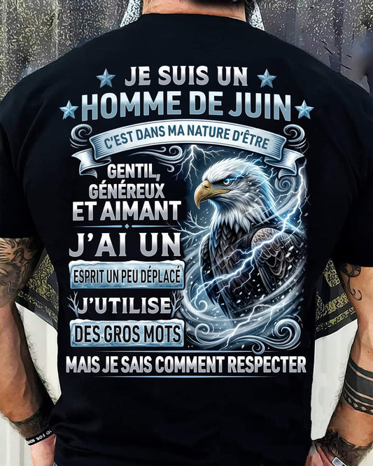 JUIN – ESPRIT MALICIEUX MAIS SAIT RESPECTER - T-SHIRT ANNIVERSAIRE HOMME - IMPRESSION DTG PREMIUM - frCCDI06 (SKU2604-86-06)