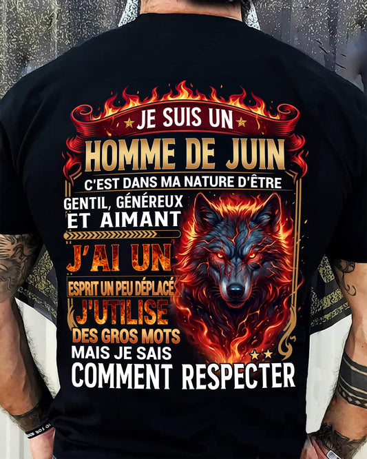 JUIN – ESPRIT MALICIEUX MAIS SAIT RESPECTER - T-SHIRT ANNIVERSAIRE HOMME - IMPRESSION DTG PREMIUM - frCCDI06 (SKU2604-87-06)
