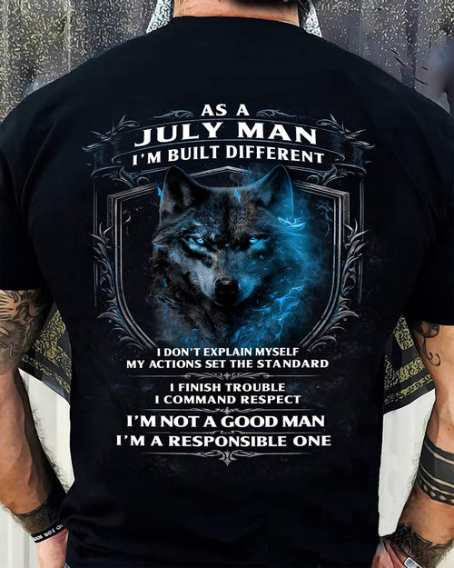 JULY - BUILT DIFFERENT - BIRTHDAY T-SHIRT FOR MEN - MALE / CCDI07 (SKU12-301-07)