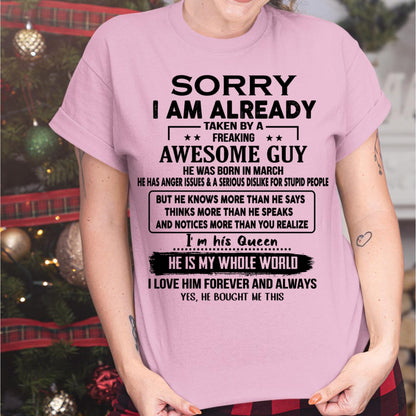 March - Awesome Guy - Perfect gift for girlfriend or wife From Husband - CCDI03 (SKUT08-11-03)