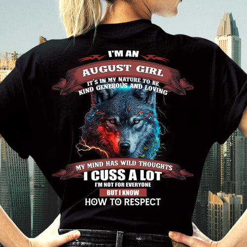 AUGUST - KIND, GENEROUS AND LOVING GIRL - BIRRTHDAY T-SHIRT FOR WOMAN - FMA / CCDI08 (SKU12-300-08)