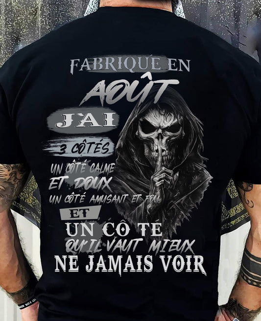 Fabriqué en Août – J’ai 3 Côtés | T-Shirt Homme Caractère Fort - male fr08 / CCDI08 (SKU26T-01174-08)